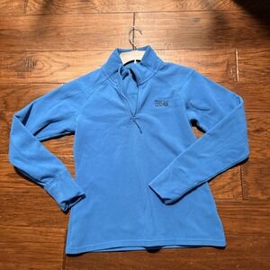 Mountain Hardwear Fleece Pullover Womens Medium Blue 1/4 Zip Mock Neck Hiking